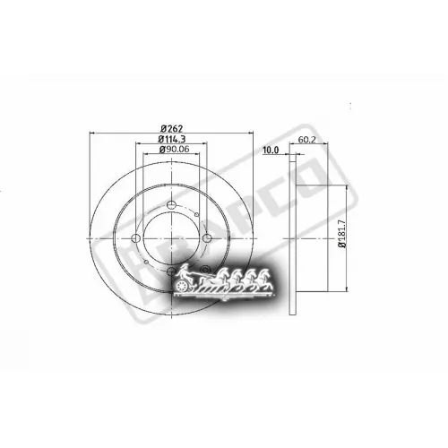 Диск Тормозной Mitsubishi Galant/Lancer/Space 91- Задн. BAPCO 
