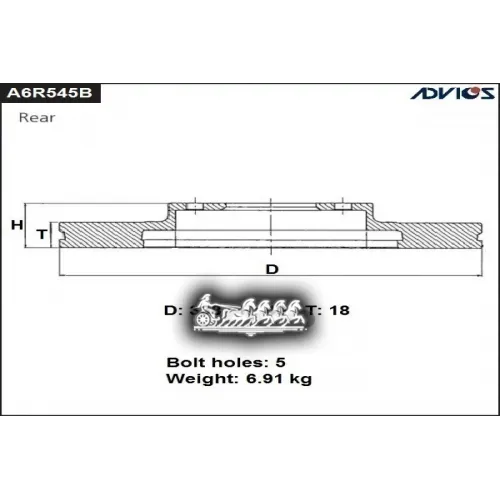 Диск Тормозной Lexus Rx Al20 15- Задн. ADVICS 
