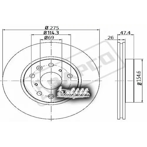 Диск Тормозной Hyundai Elantra 06- Перед.вент. BAPCO 