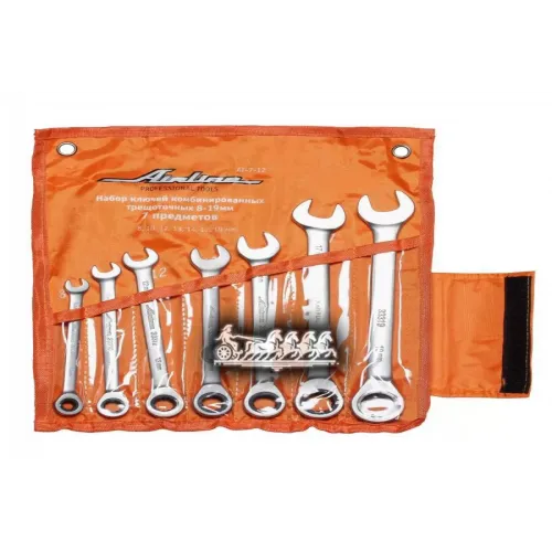 Набор Ключей Комбинированных Трещоточных 7 Предметов (8.10.12.13.14.17.19Мм) Сумка AIRLINE 