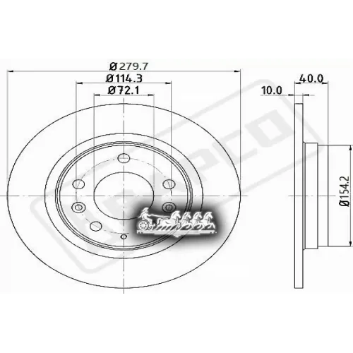 Диск Тормозной Mazda 6 07>/Mx-5 08>/Mazda 323 01>04/Mazda 626 99>02 Задний BAPCO 