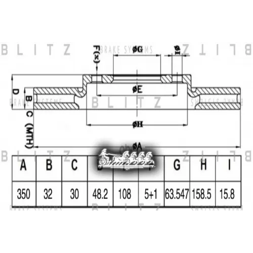 Диск Тормозной Land Rover Velar 17- Перед.вент. R18 Blitz 
