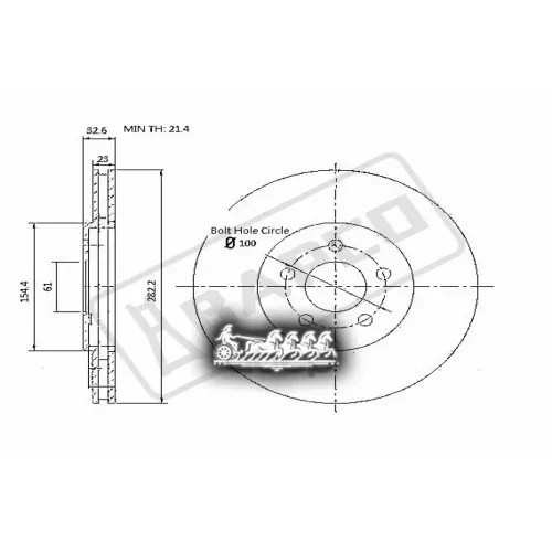 Диск Тормозной Chrysler Sedan/Cirrus/Convertible/Sebring Jx Перед.вент. BAPCO 