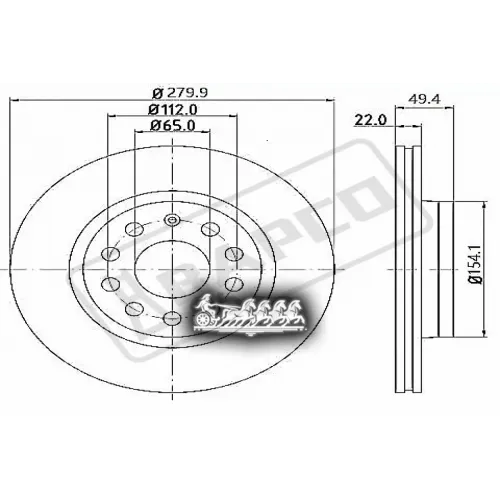 Диск Тормозной Audi A3 03-/Skoda Octavia/Vw Golf V/Vi/Jetta Iii Передний D=280Мм BAPCO 