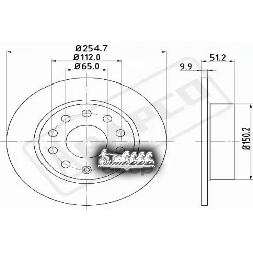 Диск Тормозной Audi A3 03- Задн. BAPCO 