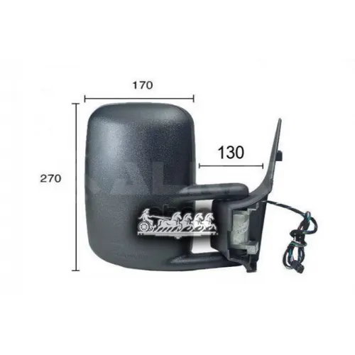 Зеркало Заднего Вида Mb Sprinter L-1980Mm 95- Электрич.выпукл.подогрев Прав. (В Сборе) ALKAR 