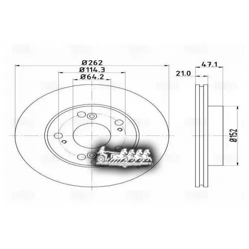 Диск Тормозной Honda Civic 01- Перед. D=262 Trialli 