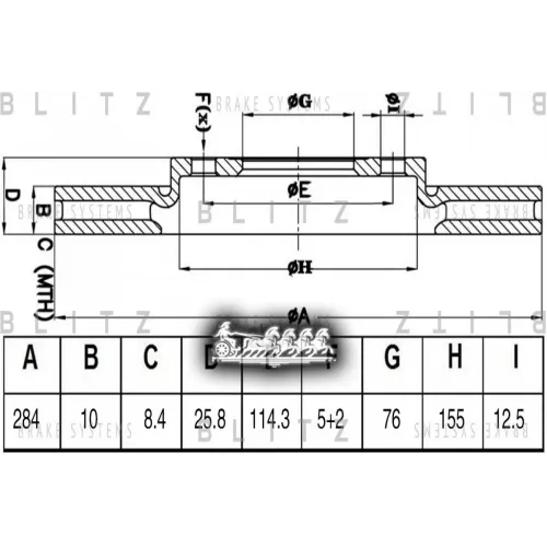 Диск Тормозной Kia Ceed 12- Задн. Blitz 