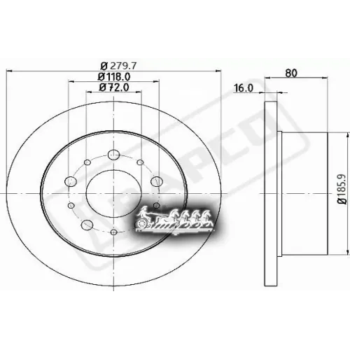 Диск Тормозной Psa/Fiat Jumper/Boxer/Ducato 06- Задн. BAPCO 
