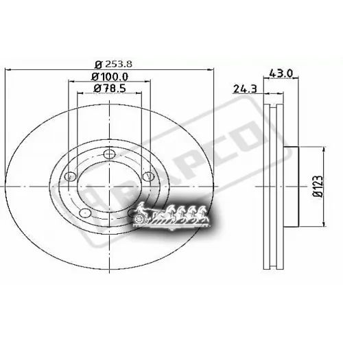 Диск Тормозной Ford Transit 91-00 R14 Перед. Вент. BAPCO 