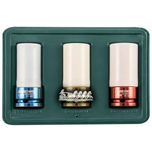 Комплект Торцевых Головок Ударных Глубоких 1/2Dr (Пластик. Цвет). 17-21 Мм. 3 Предмета 47494 Jonnesway 