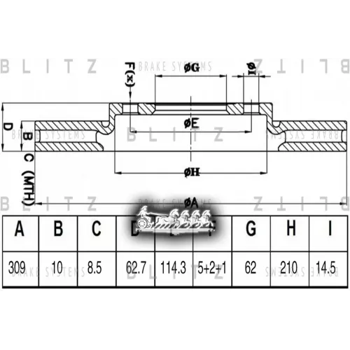 Диск Тормозной Lexus Rx450h 08- Задн. Blitz 
