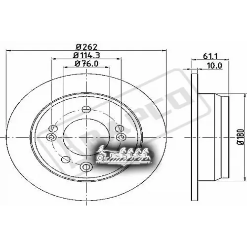 Диск Тормозной Hyundai I30/Ix35 07- Задн. BAPCO 