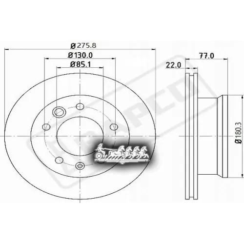 Диск Тормозной Mb Sprinter 95- Перед. Вент. BAPCO 