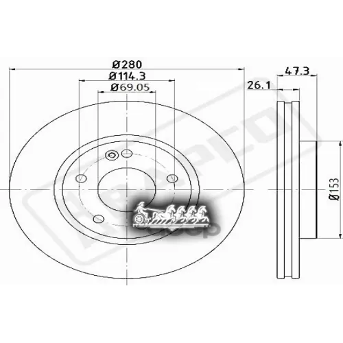 Диск Тормозной Hyundai Tucson 06-/I30 09-/Kia Ceed 06-/Sportage 04- Передний BAPCO 