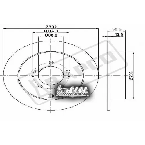 Диск Тормозной Citroen C-Crosser 07- Задн. BAPCO 