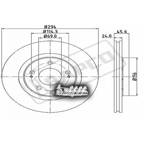 Диск Тормозной Mitsubishi Outlander 2.0/2.0T/2.4 4Wd 03- BAPCO 