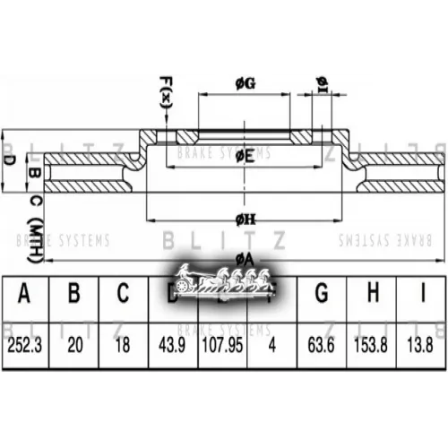 Диск Тормозной Ford Mondeo 1 93- Задн.вент. Blitz 