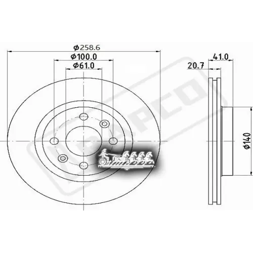 Диск Тормозной Renault Logan/Megane 95- Перед. Вент. BAPCO 