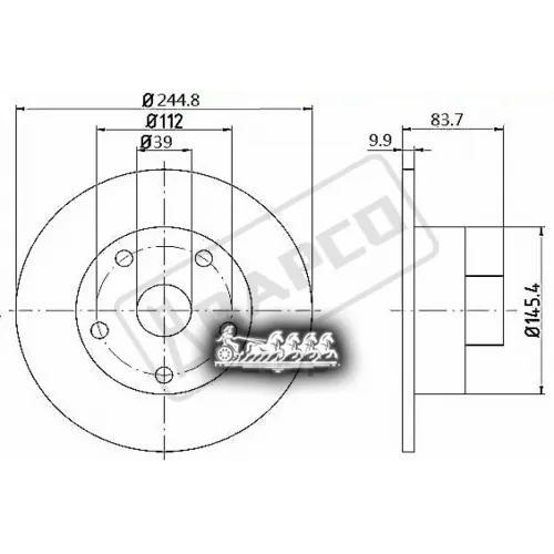 Диск Тормозной Audi A4 96- Задн. BAPCO 
