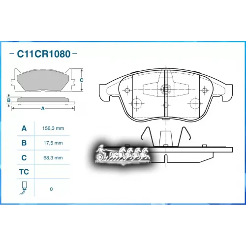 C11cr0073 Колодки Тормозные Renault Laguna/Megane 13- Перед. CWORKS 