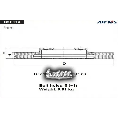 Диск Тормозной Nissan Murano 03- Перед. ADVICS 
