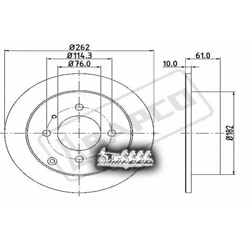 Диск Тормозной Hyundai Sonata/Matrix 01- Перед. BAPCO 
