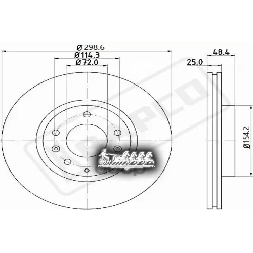 Диск Тормозной Mazda 6 07- Перед. Вент. BAPCO 