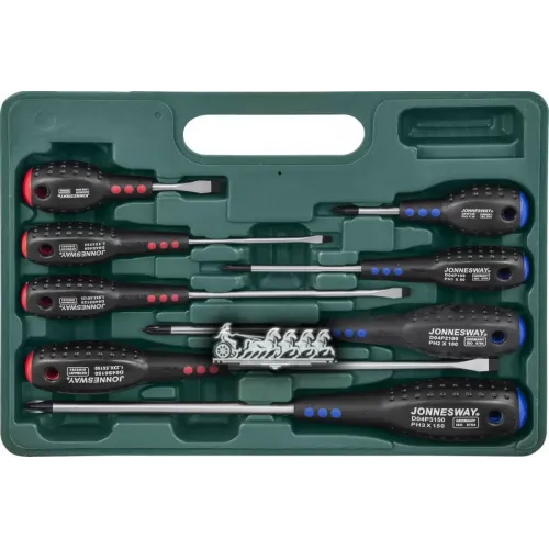 Набор Отверток Шлиц И Крест Full Star Sl 6.5Х38-6.5Х150 Ph#1-3. 8 Предметов 47072 Jonnesway 
