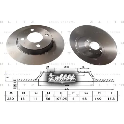 Диск Тормозной Audi 80 91- Перед. (Мин. 2 Шт.) Blitz 