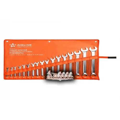 Набор Ключей Комбинированных 17 Предметов (8.9.10.11.12.13.14.15.16.17.19.21.22.24.27.30.32Мм) Сумка AIRLINE 