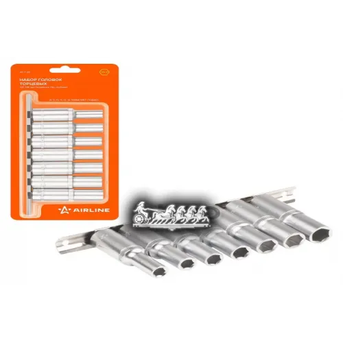 Набор Головок Торцевых 1/2 Dr Шестигранных 7Пр.глубоких(8.9.10.11.12.13.14Мм) AIRLINE 