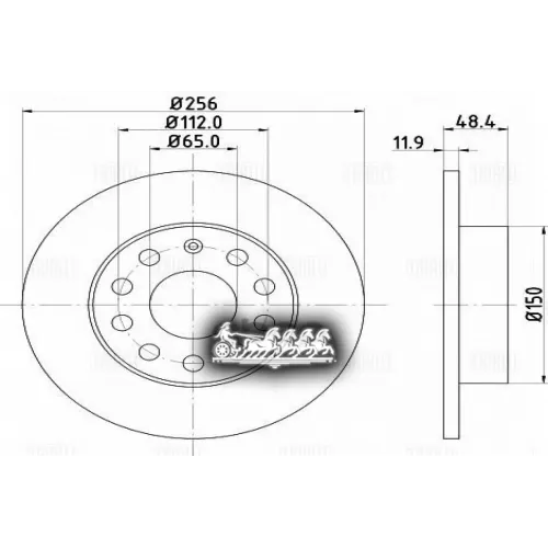 Диск Торм. Для А/М Skoda Octavia A5 (04-)/Vw Golf V (03-) Зад. D=256 (Df 180115) Trialli 