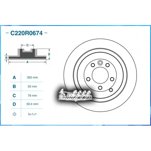 Диск Тормозной Land Rover Discovery Iv (L319) 09/2009 - По Н.в. Задн. CWORKS 