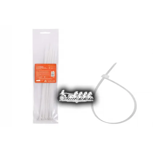 Стяжки (Хомуты) Кабельные 4.8*400 Мм. Пластиковые. Белые. 10 Шт. AIRLINE 