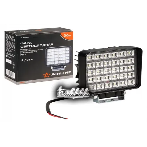Фара Светодиодная Квадратная 30Led Рассеянный Свет 36Вт 108Х108х47мм 12/24В Pro (Aled0102) AIRLINE 