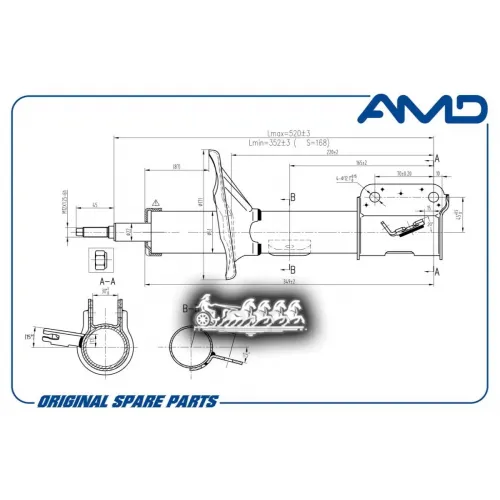 Амортизатор Chevrolet Lacetti/Hb/Sdn Газ. Передн. Лев. AMD 