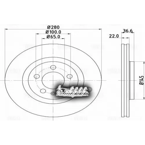 Диск Тормозной Audi A3 96-/Skoda Octavia 96-/Vw Bora/Golf Iv/V Передний D 280Мм. Trialli DF 180109