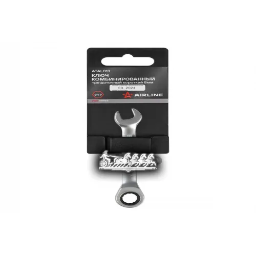 Ключ Комбинированный Трещоточный Короткий 8Мм Pro Пласт.подвес AIRLINE 