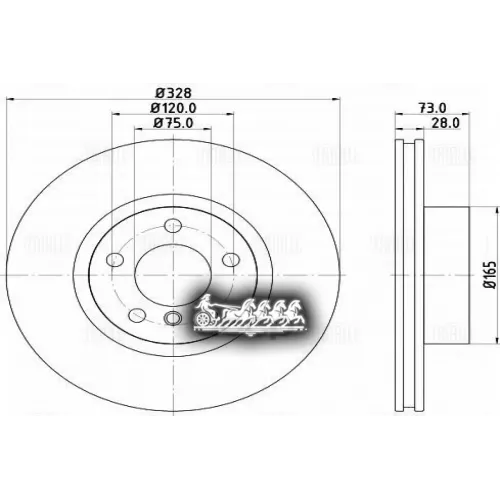 Диск Тормозной Bmw X3 (F25) (10-)/X4 (F26) (11-) Перед. D=328 Trialli 
