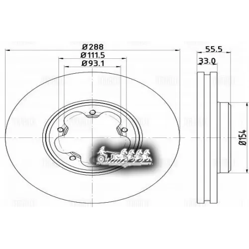Диск Тормозной Ford Transit (13-) Перед. D=288 Trialli 