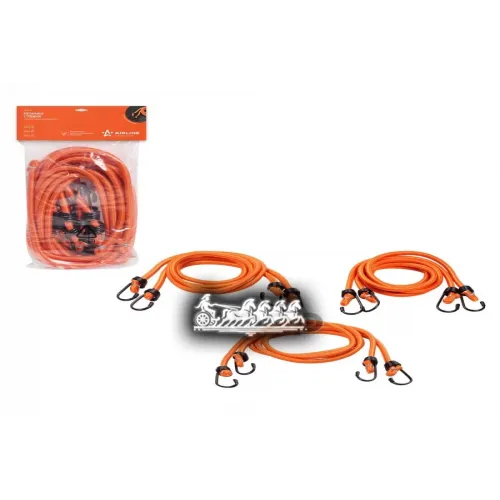 Резинки-Стяжки Набор 6 Шт. 2 Шт.-80См. 2Шт.-100См. 2Шт-120См. D-8 Мм. (Металлические Крючки) AIRLINE 