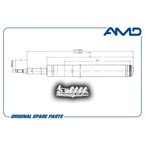 Амортизатор Daewoo Nexia/Espero/Lanos Газ Перед. AMD 