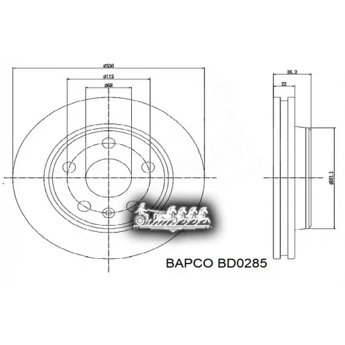 Диск Тормозной Audi A4 07- Задн. BAPCO 
