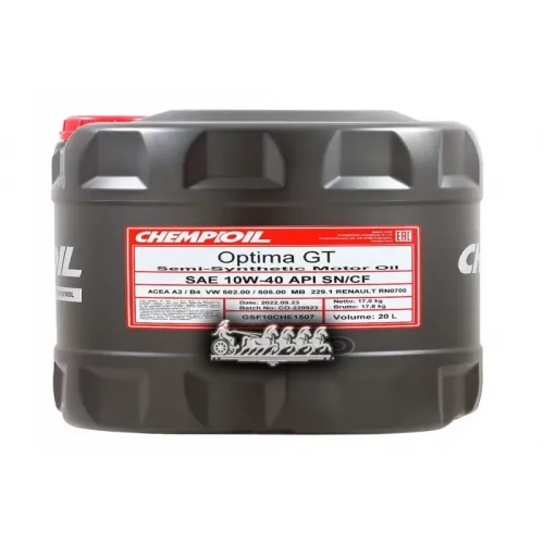 CHEMPIOIL 10W-40 Optima Gt Sn/Cf, A3/B4, 20Л (Полусинт. Мотор. Масло)