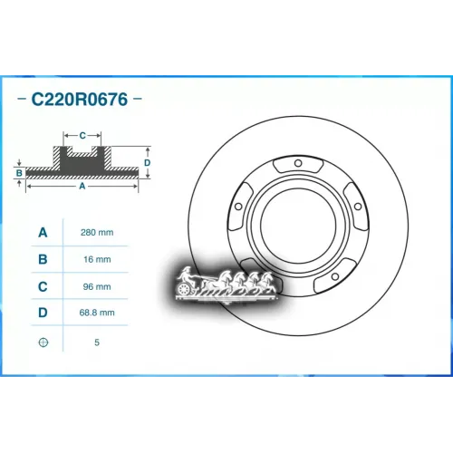 Диск Тормозной Ford Transit C Бортовой Платформой/Ходовая Часть (Fm / Fn / F 11/2006 - По Н.в. Задн. CWORKS 