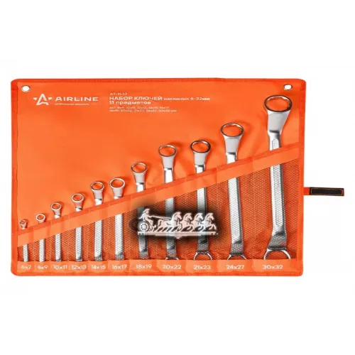 Набор Ключей Накидных 11 Предметов (6*7.8*9.10*11.12*13.14*15.16*17.18*19.20*22.21*23.24*27.30*32Мм) Сумка AIRLINE 