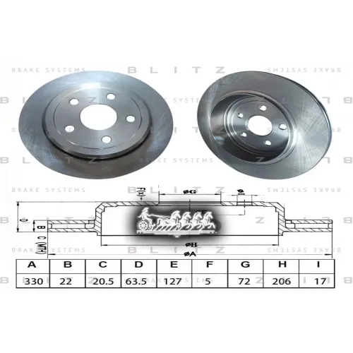 Диск Тормозной Jeep Grand Cherokee 10- Blitz 
