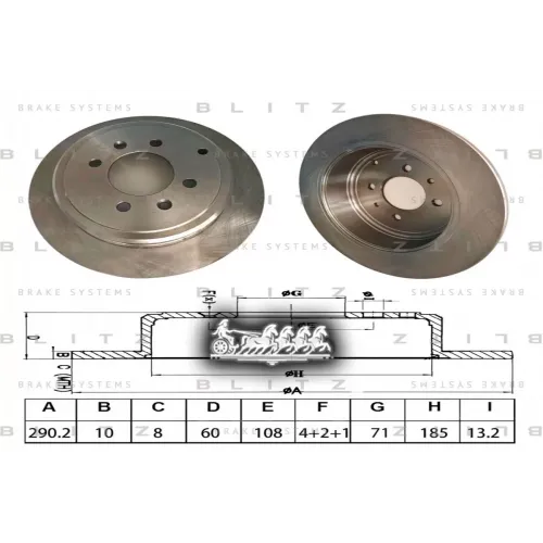 Диск Тормозной Peugeot 406 95- Задн. (Мин. 2 Шт.) Blitz 
