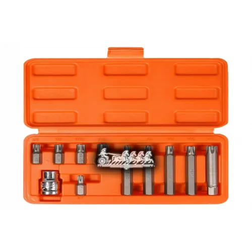 Набор Бит Вставок Spline 3/8 30Мм И 75Мм С Держателем Бит 1/2 Dr 11 Предметов В Кейсе (At-B-50) AIRLINE 